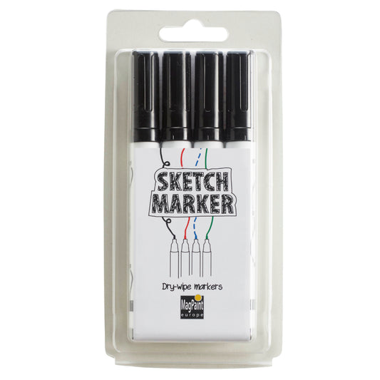 Sketch Marker Pens 4 Pack Black